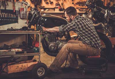 mechanic of motorcycle in a storage in North York