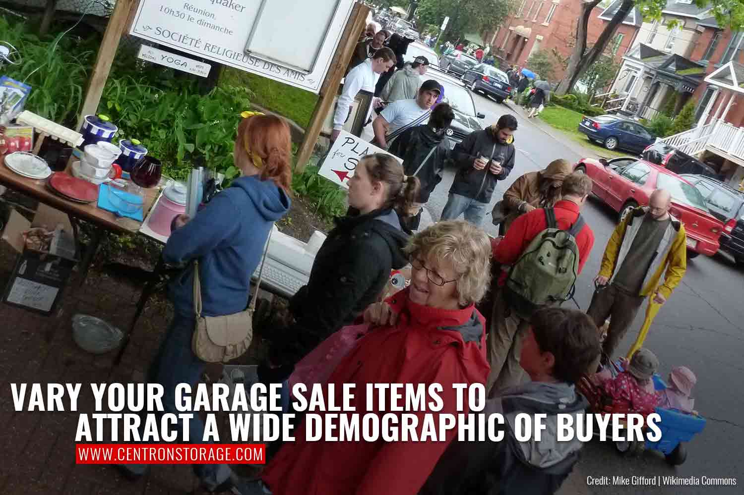 Vary your garage sale items to attract a wide demographic of buyers