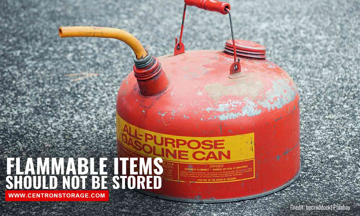 Flammable items should not be stored