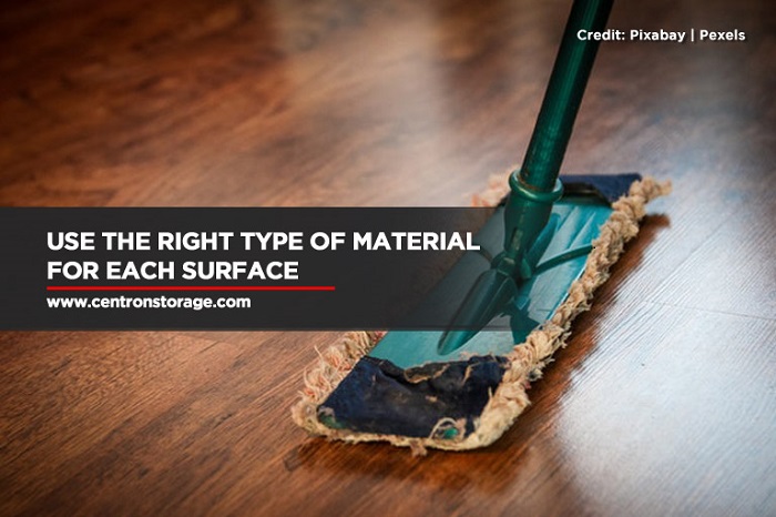 Use the right type of material for each surface