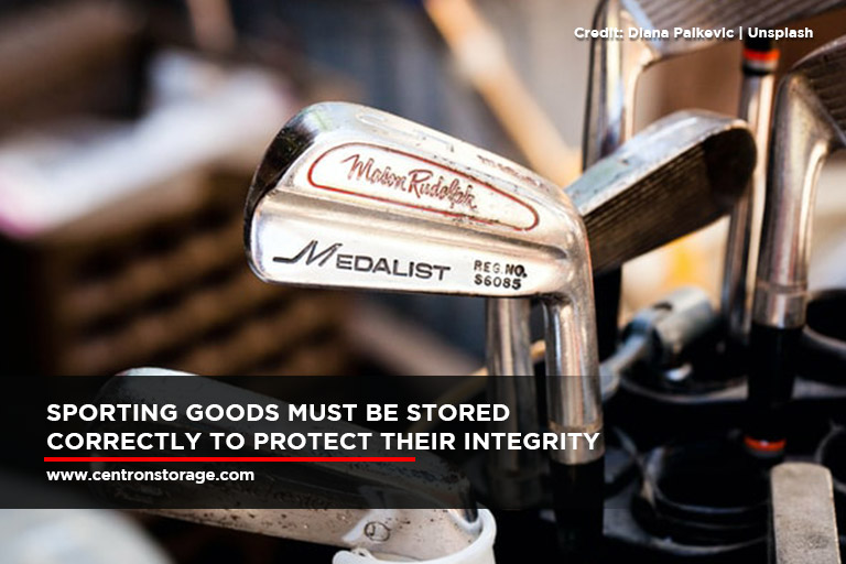 Sporting goods must be stored correctly to protect their integrity