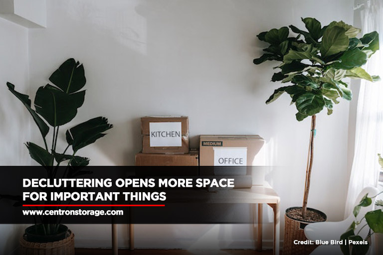 Decluttering opens more space for important things