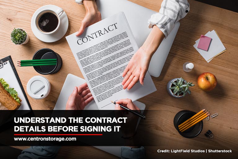 Understand the contract details before signing it