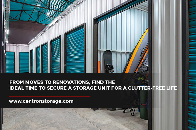 From moves to renovations, find the ideal time to secure a storage unit for a clutter-free life