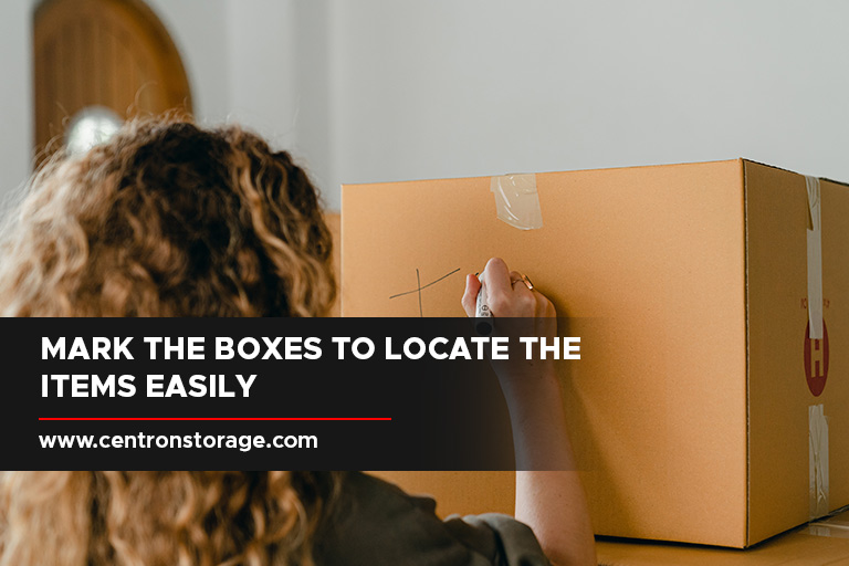 Mark the boxes to locate the items easily