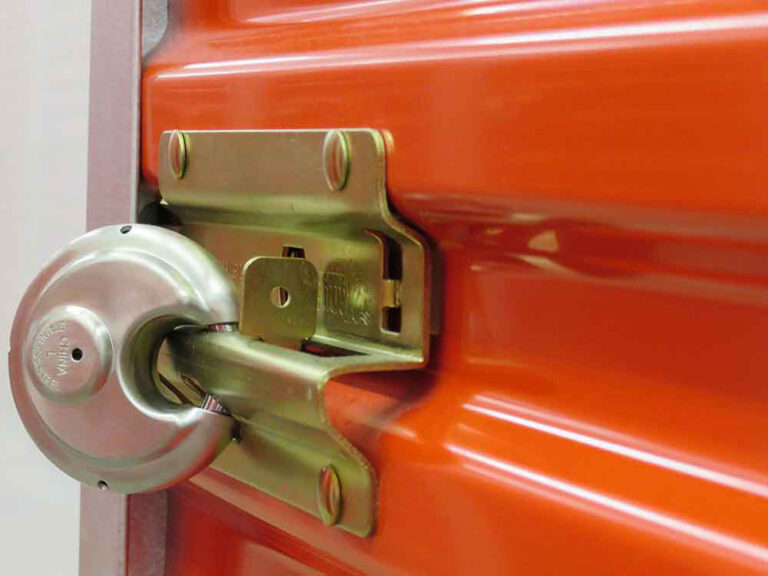 lock placed on storage unit door